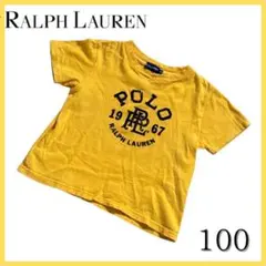 人気　ラルフローレン Tシャツ キッズ100 イエロー ロゴ 半袖 コットン