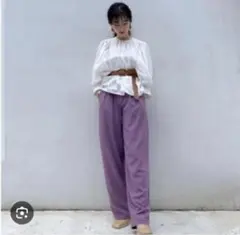 CLANE ベーシックタックパンツ パープル
