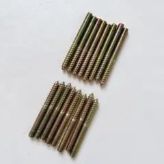 ハンガーボルト 16個 ダブルエンドスクリュー 家具用木製ダウエルスクリュー