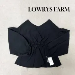 ★新品★ LOWRYS FARM ブラウス　長袖　ブラック　カシュクール　リネン
