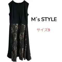 【エムズスタイル】ノースリーブワンピース　ロング　フレア　ドッキング　サイズ9
