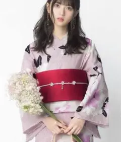 GRL 浴衣 齋藤飛鳥(乃木坂46)4点セットストライプ椿浴衣