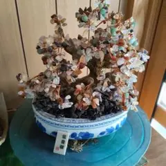 天然石 盆栽風置物 約15cm