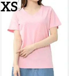 大特価❕肌触り抜群❕Vネック Tシャツ XS ピンク