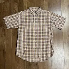 c-boy 00s woodwards チェック柄半袖シャツイエロー/ブラウンM