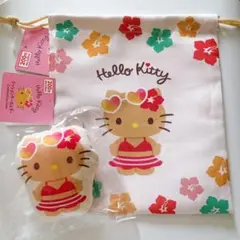 新品♡未使用 タグ付 日焼けキティキーホルダー 巾着 セット