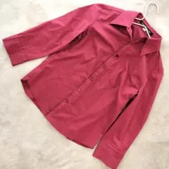 MICHEL KLEIN オープンカラー シャツ 7分袖 バーガンディー M