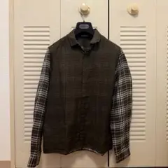 Neil Barrett ハイブリッド シャツ チェック×無地