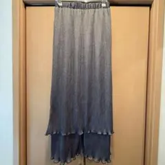 ジーナシス JEANASIS プリーツシャイニーティアード スカート グレー