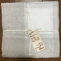 無印良品　MUJI 麻平織　掛ふとんカバー　生成チェック　SS-S シングル