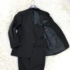 【美品】ドーメル　スーツ　セットアップ　チャコールグレー　無地　高級生地
