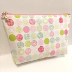 北欧 サークル柄 ハンドメイド ポーチ コスメポーチ ファスナーポーチ