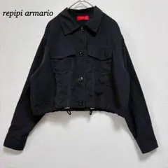 【レピピアルマリオ】スパンボイルショートシャツジャケット　Mサイズ　ブラック