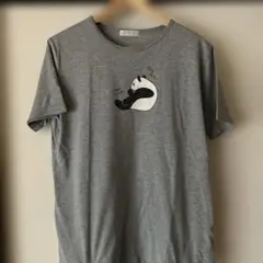 パンダイラスト 半袖Tシャツ グレー