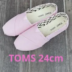 TOMS ピンク スリッポン 24cm 新品