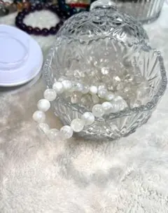 雪花幽霊天然スノーファントムクォーツ ブレスレット 天然石 パワーストーン