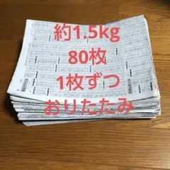 古新聞紙 まとめ売り 約1.5kg 80枚