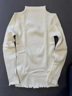 Hanes◾️リブ ハイネック コットンストレッチ F（M-L） 白系 未使用