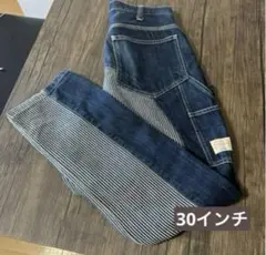 【おすすめ‼️】30インチ児島ジーンズ ヒッコリー 切替 ペインター デニムパンツ