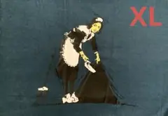 バンクシー banksy メイドスイープ アートTシャツ(XL紺)モ06