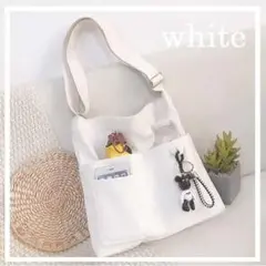 ♡新品未使用♡ 韓国 トートバッグ マザーズ 2way キャンバス A4 白