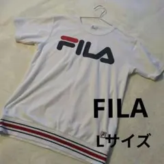 【FILA 】ホワイト Tシャツ Lサイズ パイル オーバーサイズ