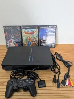 【ジャンク※動作確認済】PS2　本体　電源コード　AV　コントローラ　ソフト付き