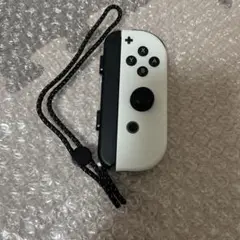 ジョイコン　Joy-Con　右　R　ホワイト　白黒ストラップ付き