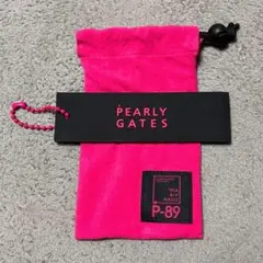 PEARLY GATES ネームプレート ピンク 収納袋付き　美品