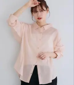 ガーゼシャツ　ライトピンク　美品