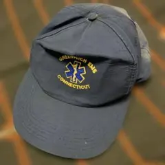 90年代USA GREENWICH EMS ワークキャップ 中古　ネイビー