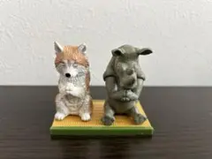 【美品】フィギュア 合掌 秋田犬 サイ 2個セット 畳付き