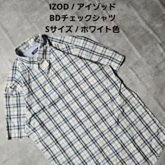 『 IZOD / アイゾッド 』BDチェックシャツ / Sサイズ / ホワイト色