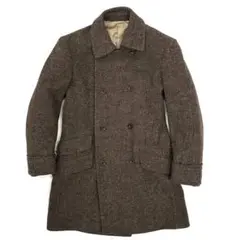 Harris Tweed ハリスツイード ダブル チェスターコート ブラウン