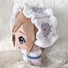 〈ホワイト×パープル〉ぬい服　ヘッドドレス　ちびぐるみ　にじぬい