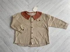新品未使用タグ付き　コーデュロイシャツ　ベージュ　襟付き　胸ポケットあり