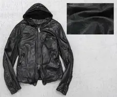 定15万 GIORGIO BRATO 羊革 ラムレザーライダースパーカー