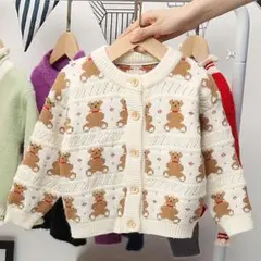 新品未開封　韓国子供服　カーディガン　セーター　ベア　くま