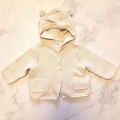 baby GAP くま耳 クリーム色カーディガン 0-3ヶ月