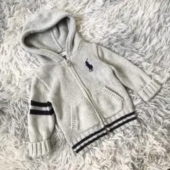 Ralph Lauren/ラルフローレン【6M】ジップアップ フード付ニット