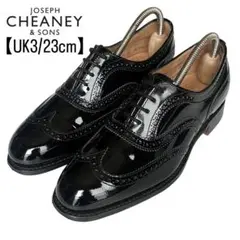極美品 CHEANEY UK3 MILLY パテント ウイングチップ 内羽根 黒
