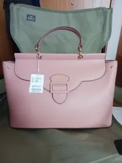 ピンク ハンドバッグ 中型 合成皮革