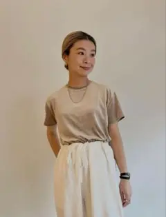 BACCA inner pieceベロアジャージーTシャツベージュS