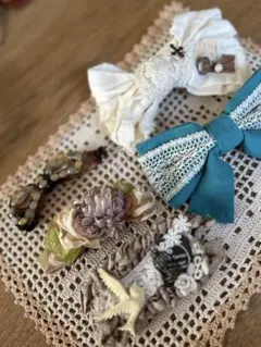 ハンドメイドバレッタ5点セット