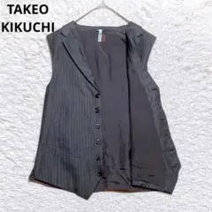 良品⭐️タケオキクチ　スーツベスト　ストライプ　ウール混　シルク混　水玉　メンズ