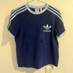 adidas tシャツ ネイビー テリー スリーストライプス 半袖Tシャツ