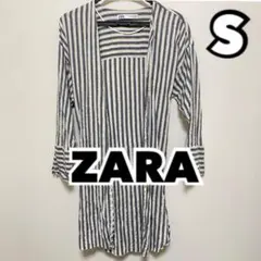 ZARA ザラ　ベルト付きストライプシャツ　サイズS