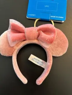 DISNEY ピンク リボン付き耳キーホルダー