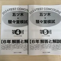 五木模試 五ツ木模試 駸々堂テスト 2024年第4回5回 セット 中学受験 小6