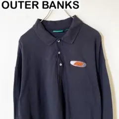USA古着 OUTER BUNKS 長袖 ポロシャツ 刺繍 古着 ヴィンテージ